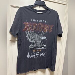 New Zara Boys Collection Graphic Short Sleeve T-shirt Charcoal Gray Stud…